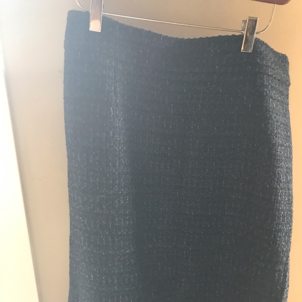 J Crew blue wool tweed pencil skirt Size 12